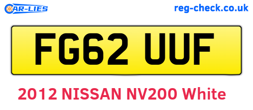 FG62UUF are the vehicle registration plates.
