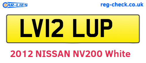 LV12LUP are the vehicle registration plates.