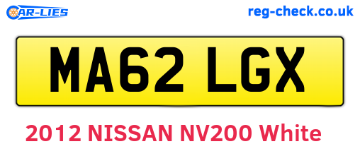 MA62LGX are the vehicle registration plates.