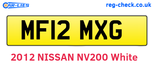 MF12MXG are the vehicle registration plates.
