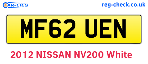 MF62UEN are the vehicle registration plates.