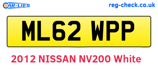 ML62WPP are the vehicle registration plates.