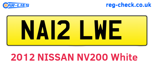 NA12LWE are the vehicle registration plates.