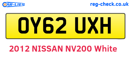 OY62UXH are the vehicle registration plates.