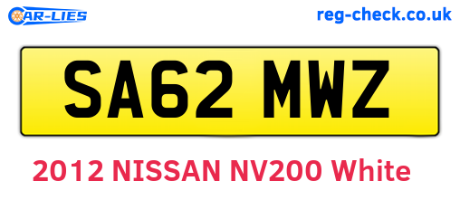 SA62MWZ are the vehicle registration plates.