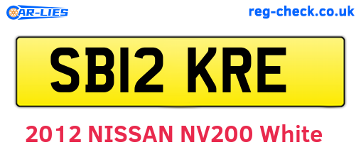 SB12KRE are the vehicle registration plates.