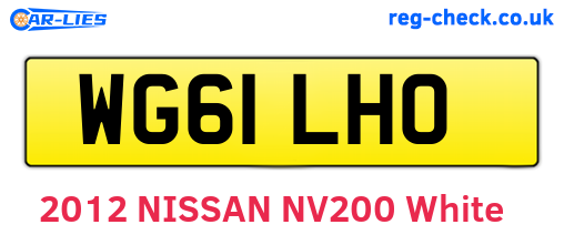 WG61LHO are the vehicle registration plates.