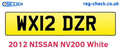 WX12DZR are the vehicle registration plates.