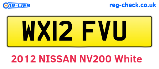 WX12FVU are the vehicle registration plates.