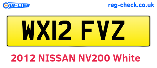 WX12FVZ are the vehicle registration plates.