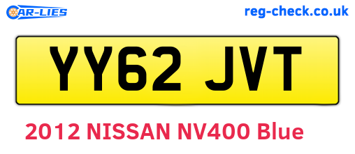 YY62JVT are the vehicle registration plates.