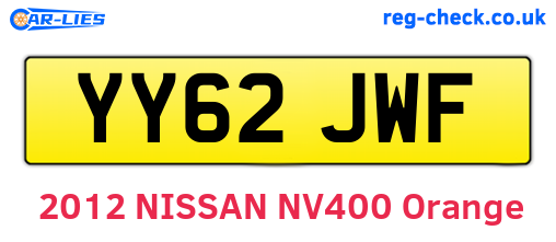 YY62JWF are the vehicle registration plates.