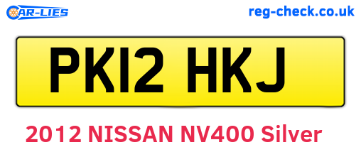 PK12HKJ are the vehicle registration plates.