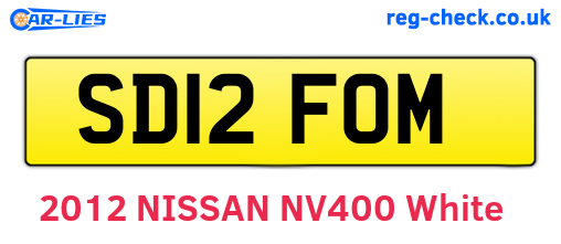 SD12FOM are the vehicle registration plates.