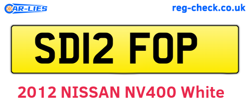 SD12FOP are the vehicle registration plates.