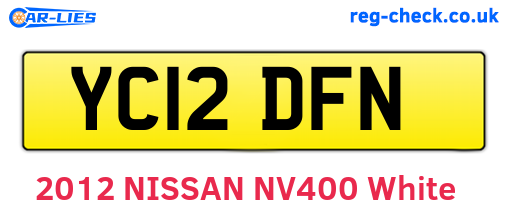 YC12DFN are the vehicle registration plates.