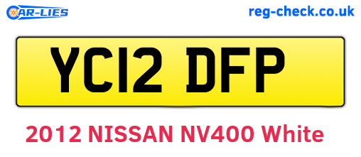 YC12DFP are the vehicle registration plates.