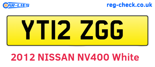 YT12ZGG are the vehicle registration plates.