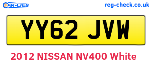 YY62JVW are the vehicle registration plates.