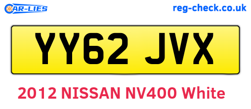 YY62JVX are the vehicle registration plates.