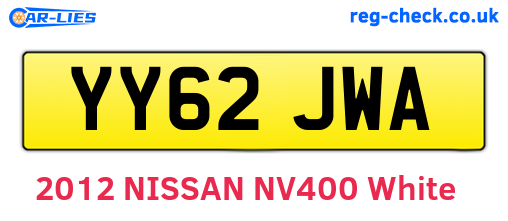 YY62JWA are the vehicle registration plates.