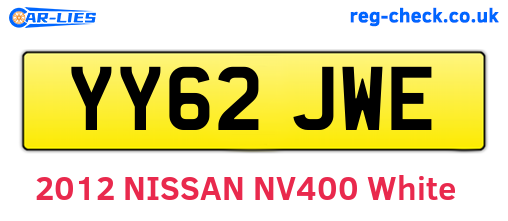 YY62JWE are the vehicle registration plates.