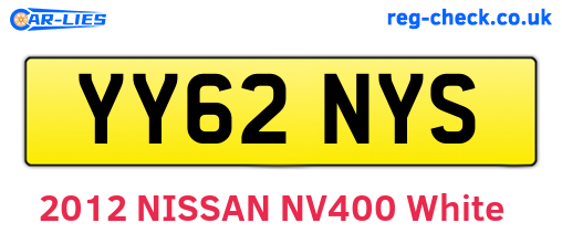 YY62NYS are the vehicle registration plates.