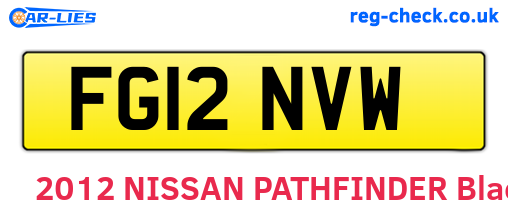 FG12NVW are the vehicle registration plates.