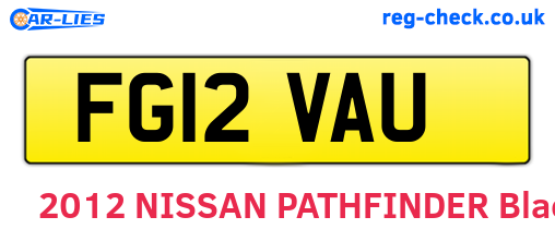 FG12VAU are the vehicle registration plates.