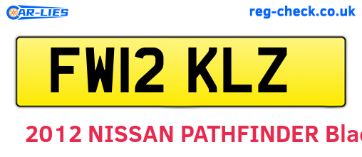 FW12KLZ are the vehicle registration plates.