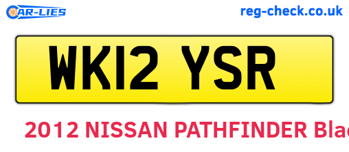 WK12YSR are the vehicle registration plates.