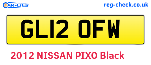 GL12OFW are the vehicle registration plates.