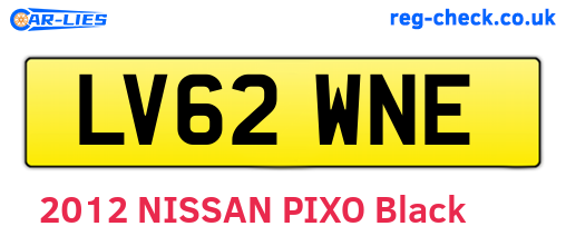 LV62WNE are the vehicle registration plates.