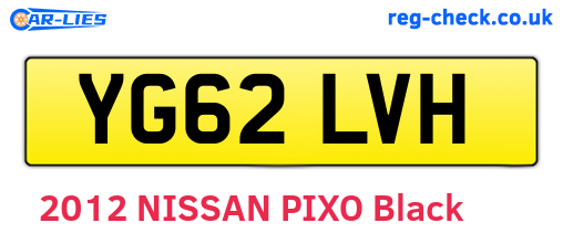 YG62LVH are the vehicle registration plates.
