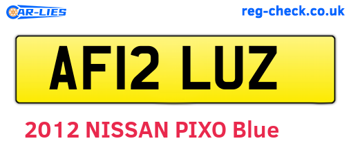 AF12LUZ are the vehicle registration plates.