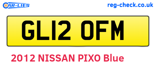 GL12OFM are the vehicle registration plates.