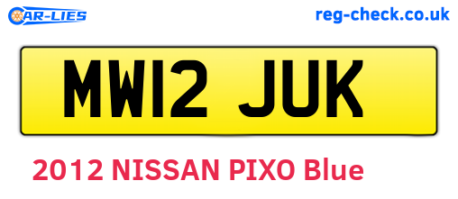 MW12JUK are the vehicle registration plates.