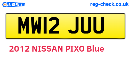 MW12JUU are the vehicle registration plates.