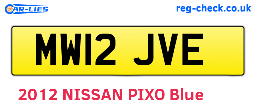 MW12JVE are the vehicle registration plates.