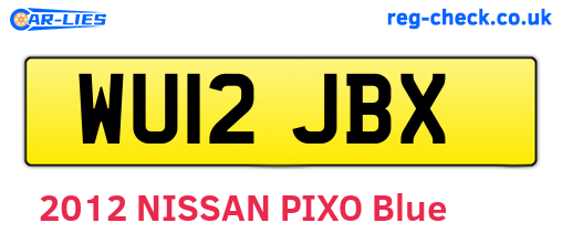 WU12JBX are the vehicle registration plates.