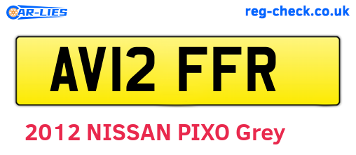 AV12FFR are the vehicle registration plates.