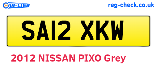 SA12XKW are the vehicle registration plates.