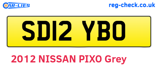 SD12YBO are the vehicle registration plates.
