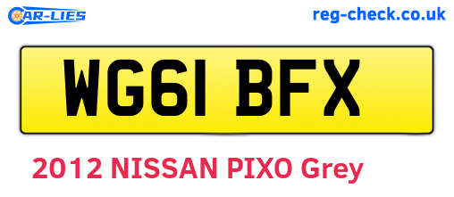 WG61BFX are the vehicle registration plates.