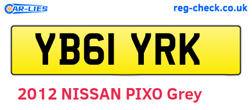YB61YRK are the vehicle registration plates.