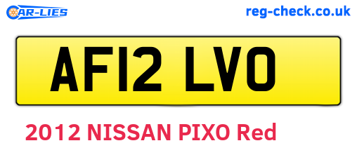 AF12LVO are the vehicle registration plates.