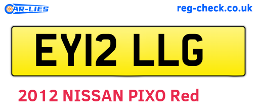 EY12LLG are the vehicle registration plates.