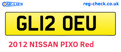 GL12OEU are the vehicle registration plates.