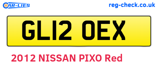 GL12OEX are the vehicle registration plates.