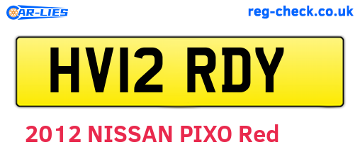 HV12RDY are the vehicle registration plates.